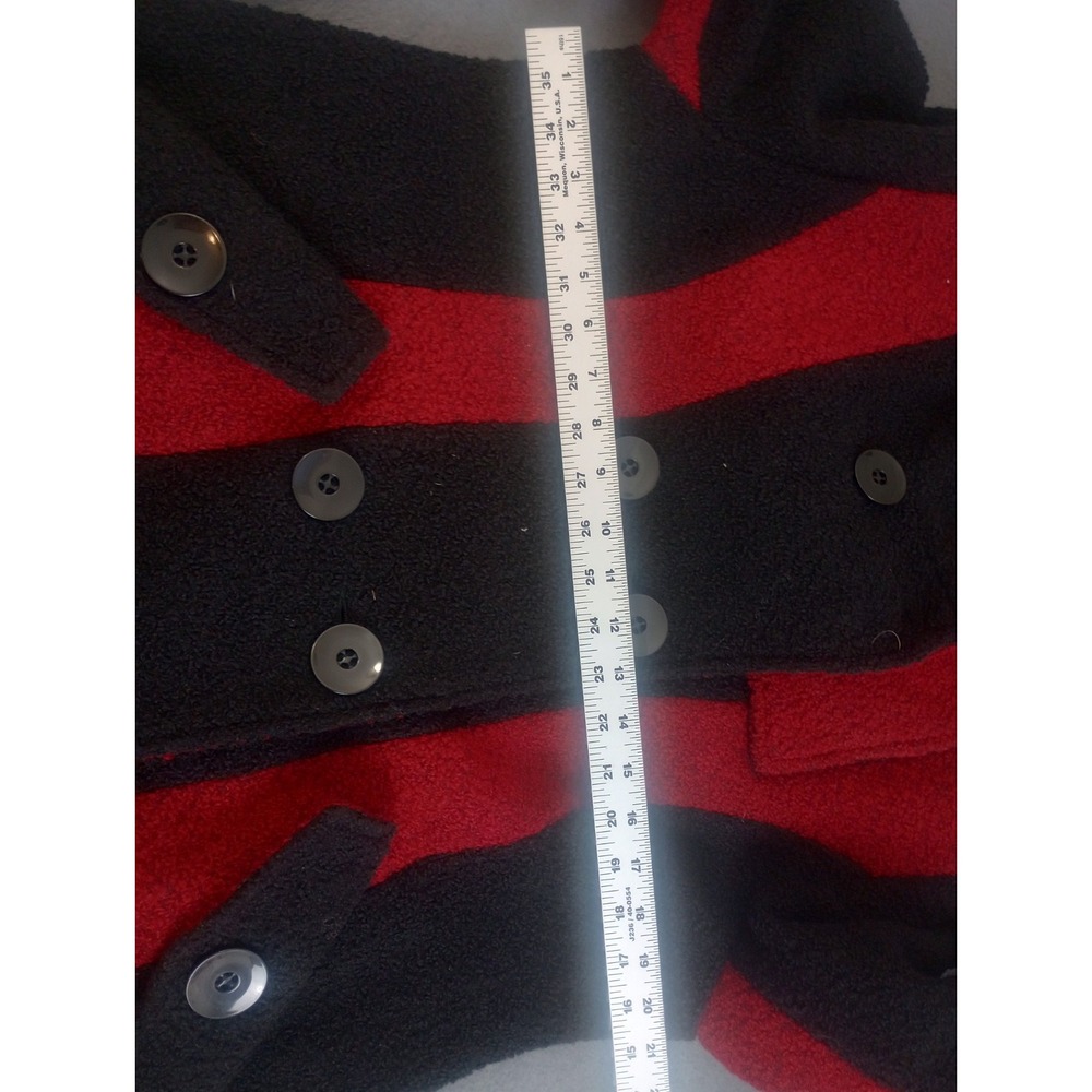 Mark Reed Red Black Statement Wool Trench Dress Jacket Size 12P Lined Old Money - Picture 7 of 13